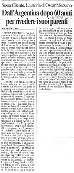 Il Salernitano, Cilento-Diano-Golfo, domingo 14 de marzo de 2004